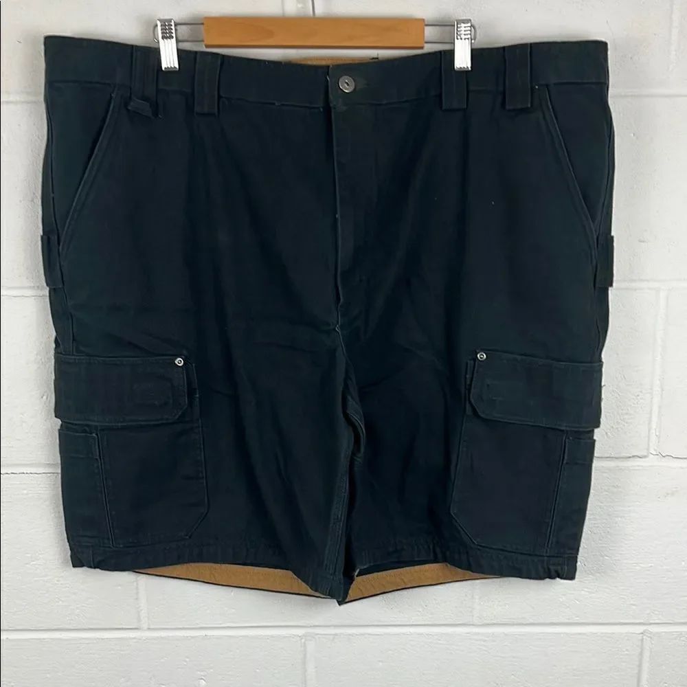 Duluth Trading Co men’s fire hose cargo black shorts outdoor canvas size 48